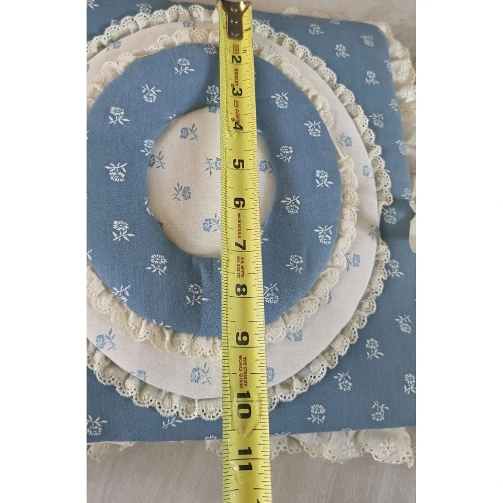 VTG Fabric Padded Floral Photo Insert Album Lace Trim Cottagecore Grandmacore
